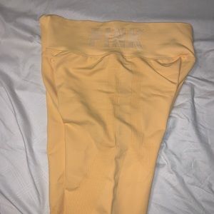 Yellow High Waist Full Length PINK Leggings